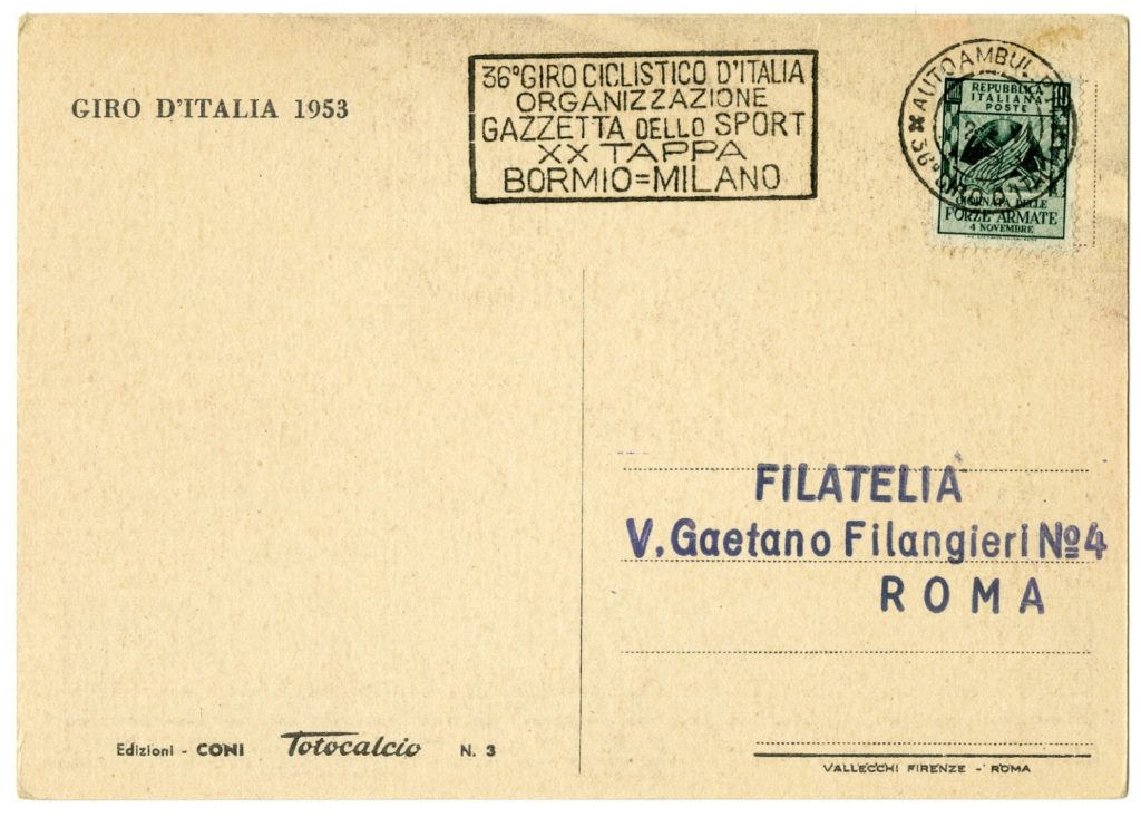 1953 Giro d’Italia Totosport Postal Card Set of 19 | Horton Collection